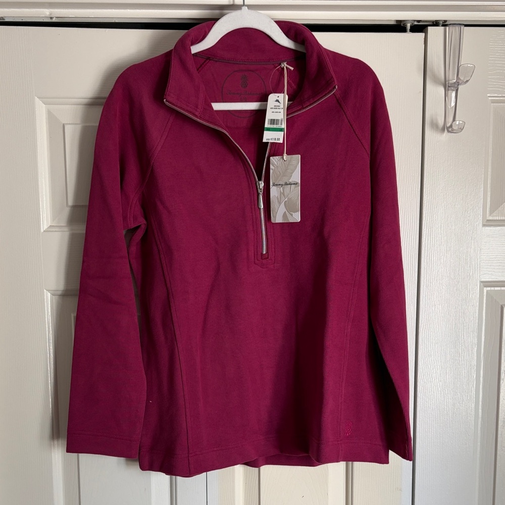 Tommy Bahama Women's Magenta Half-Zip Sweatshirt